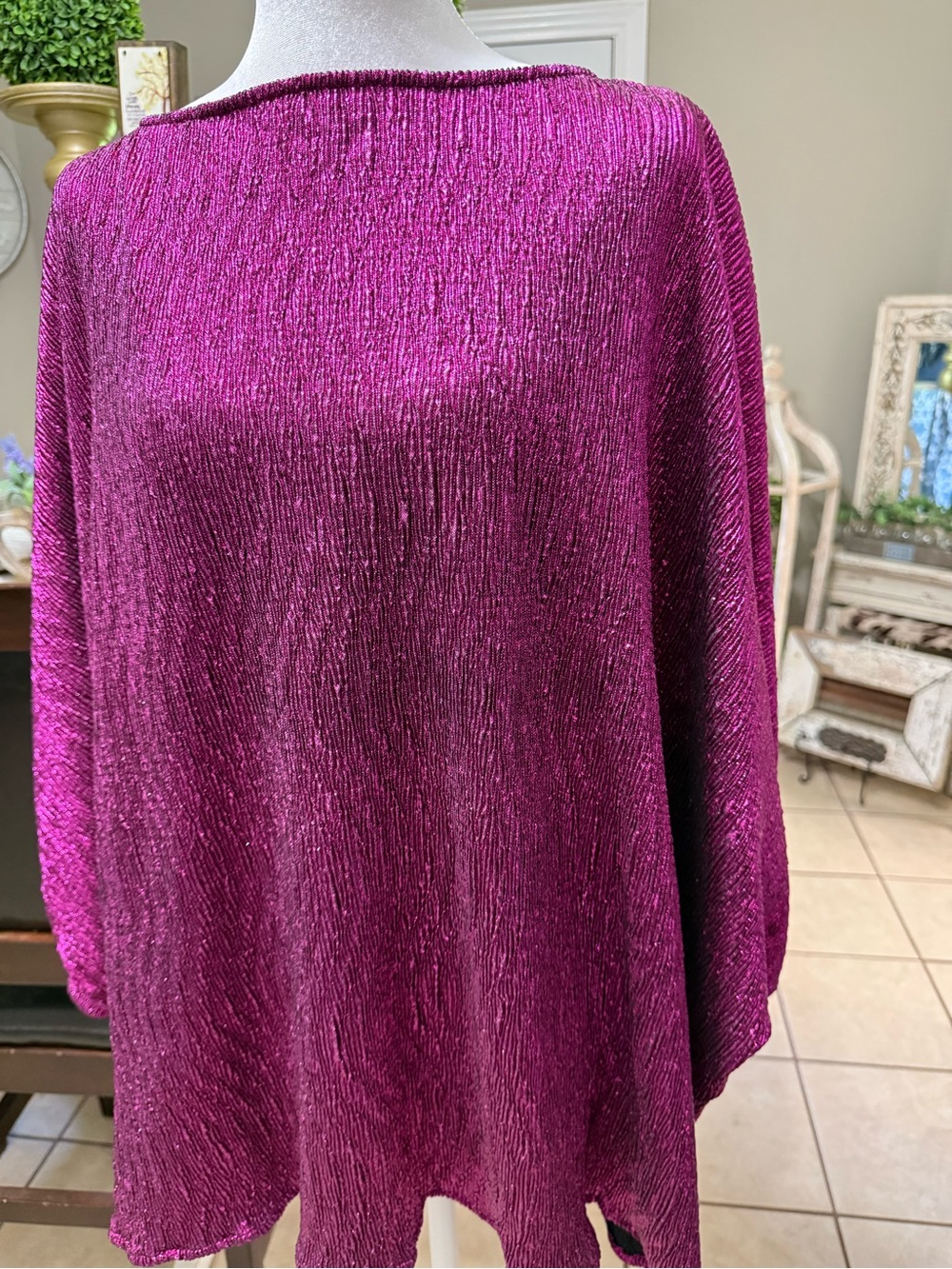 Fantastic Fawn Shimmery Magenta Long-Sleeve Knit Top - Picture 7 of 7